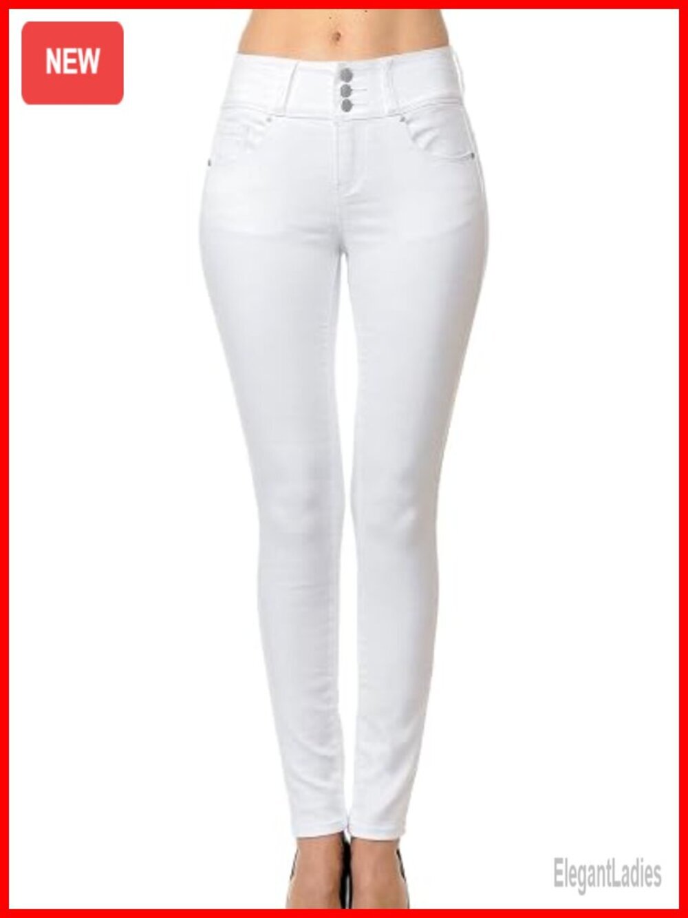 High-Rise Push-Up Super Comfy 3-Button Skinny Jeans Butt-Lifting